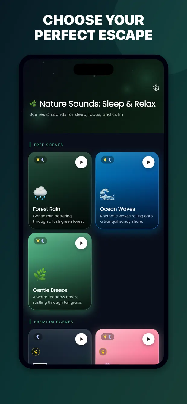 Nature Sounds scene menu